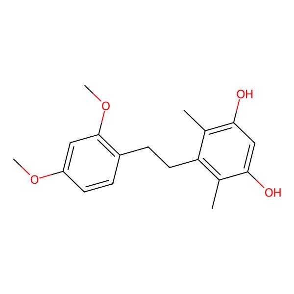 2D Structure of 5-[2-(2,4-Dimethoxyphenyl)ethyl]-4,6-dimethylbenzene-1,3-diol