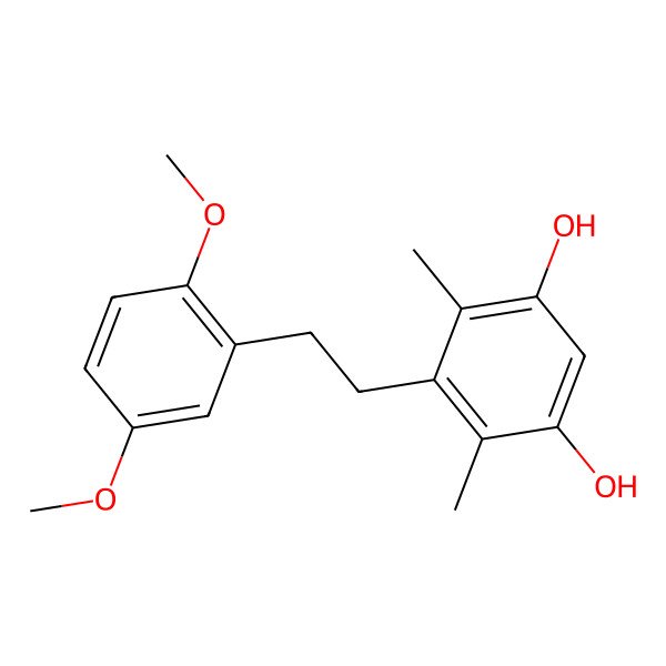 2D Structure of 5-[2-(2,5-Dimethoxyphenyl)ethyl]-4,6-dimethylbenzene-1,3-diol