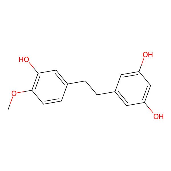 2D Structure of 5-(2-(3-Hydroxy-4-methoxyphenyl)ethyl)benzene-1,3-diol