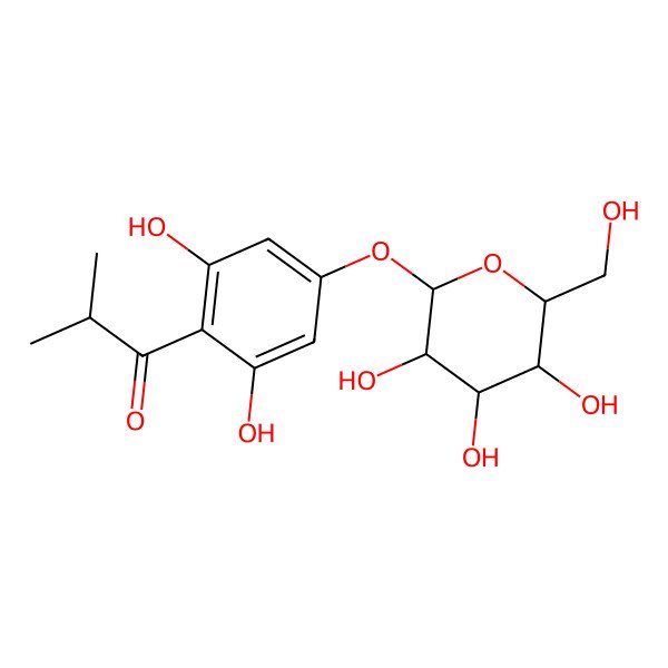 2D Structure of 5-(2-Methylpropanoyl)-phloroglucinol-glucopyranoside