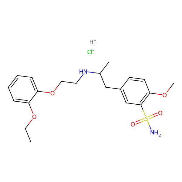 2D Structure of 5-[(2R)-2-[2-(2-ethoxyphenoxy)ethylamino]propyl]-2-methoxybenzenesulfonamide;hydron;chloride