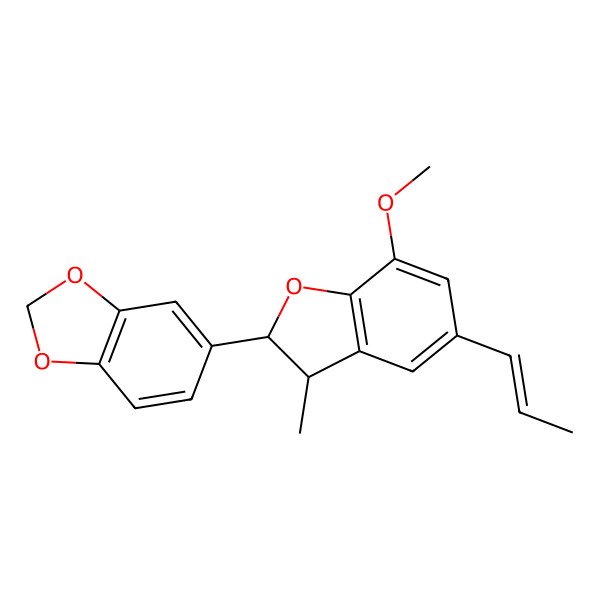 2D Structure of 5-[(2R,3R)-7-Methoxy-3-methyl-5-prop-1-enyl-2,3-dihydro-1-benzofuran-2-yl]-1,3-benzodioxole