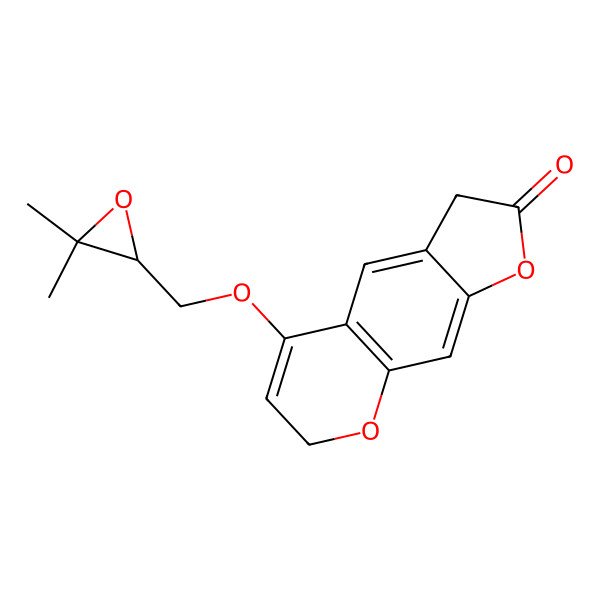 2D Structure of 5-[[(2S)-3,3-dimethyloxiran-2-yl]methoxy]-3,7-dihydrofuro[3,2-g]chromen-2-one