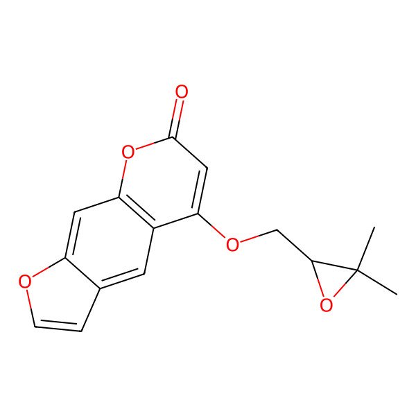 2D Structure of 5-[[(2S)-3,3-dimethyloxiran-2-yl]methoxy]furo[3,2-g]chromen-7-one