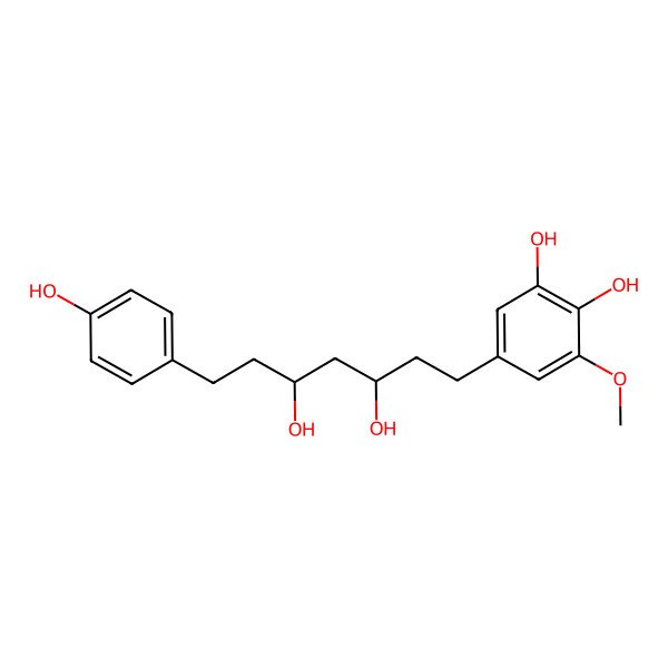 2D Structure of 5-((3R,5S)-3,5-Dihydroxy-7-(4-Hydroxyphenyl)Heptyl)-3-Methoxybenzene-1,2-Diol