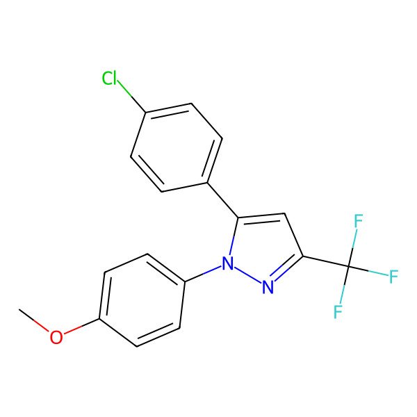2D Structure of 5-(4-Chlorophenyl)-1-(4-methoxyphenyl)-3-trifluoromethylpyrazole