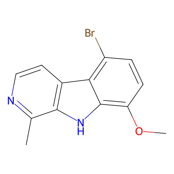 2D Structure of 5-Bromo-8-methoxy-1-methyl-beta-carboline