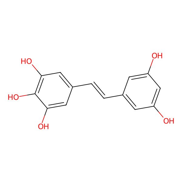 2D Structure of 5-[(E)-2-(3,5-dihydroxyphenyl)ethenyl]benzene-1,2,3-triol