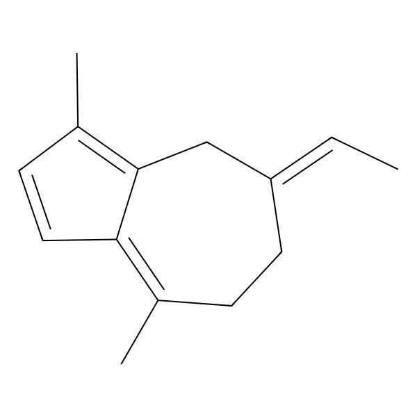 2D Structure of 5-Ethylidene-3,8-dimethyl-4,5,6,7-tetrahydroazulene 2D Structure of 5-Ethylidene-3,8-dimethyl-4,5,6,7-tetrahydroazulene