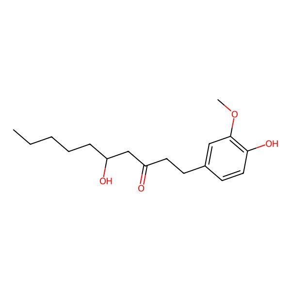 2D Structure of 5-Hydroxy-1-(4-hydroxy-3-methoxyphenyl)decan-3-one