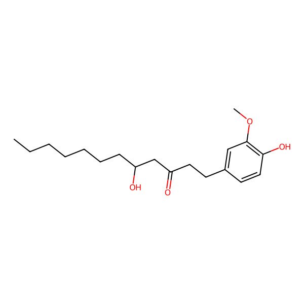 2D Structure of 5-Hydroxy-1-(4-hydroxy-3-methoxyphenyl)dodecan-3-one