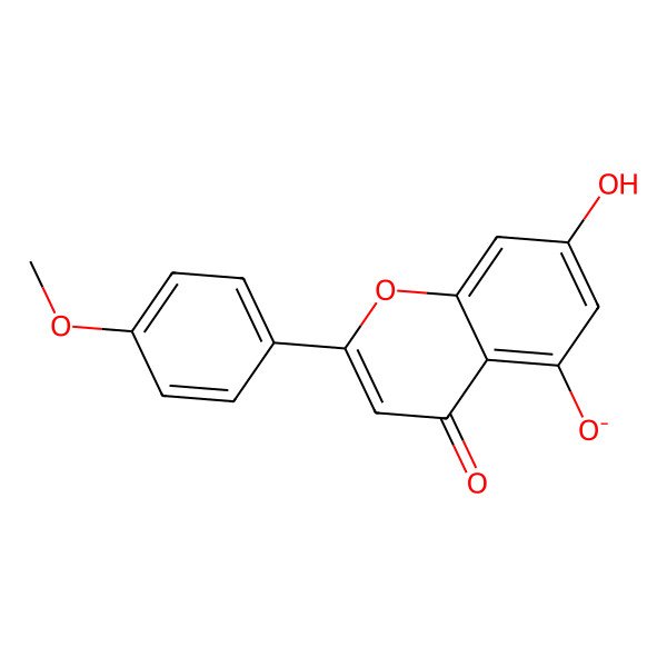 2D Structure of 5-hydroxy-2-(4-methoxyphenyl)-4-oxo-4H-chromen-7-olate