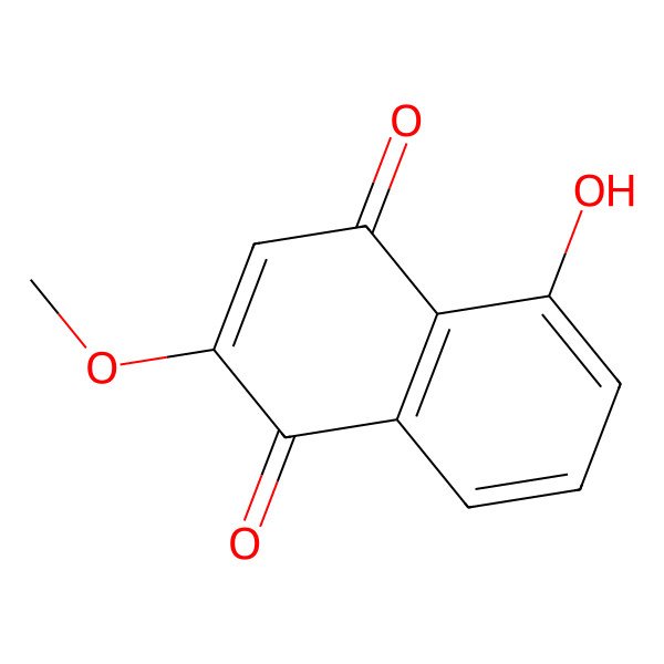 2D Structure of 5-Hydroxy-2-methoxy-1,4-naphthoquinone 2D Structure of 5-Hydroxy-2-methoxy-1,4-naphthoquinone