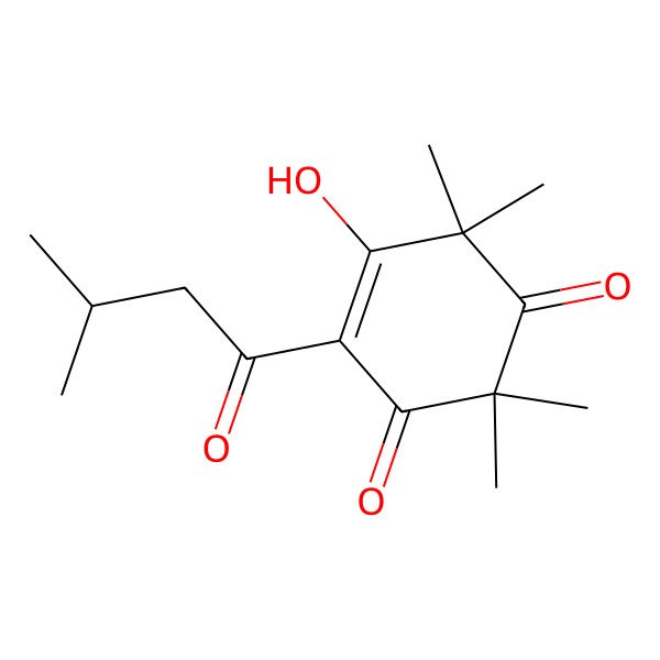 2D Structure of 5-Hydroxy-2,2,6,6-tetramethyl-4-(3-methylbutanoyl)cyclohex-4-ene-1,3-dione 2D Structure of 5-Hydroxy-2,2,6,6-tetramethyl-4-(3-methylbutanoyl)cyclohex-4-ene-1,3-dione