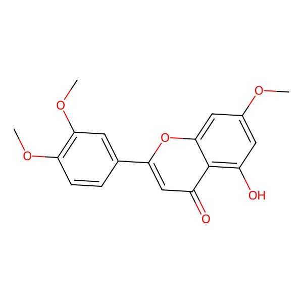 2D Structure of 5-Hydroxy-3',4',7-trimethoxyflavone