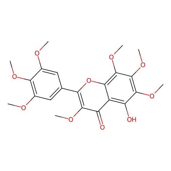 2D Structure of 5-Hydroxy-3,6,7,8,3',4',5'-heptamethoxyflavone