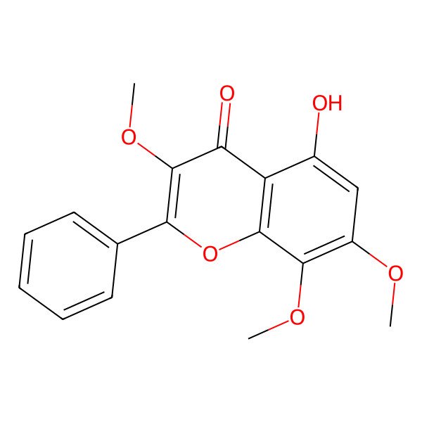 2D Structure of 5-Hydroxy-3,7,8-trimethoxyflavone