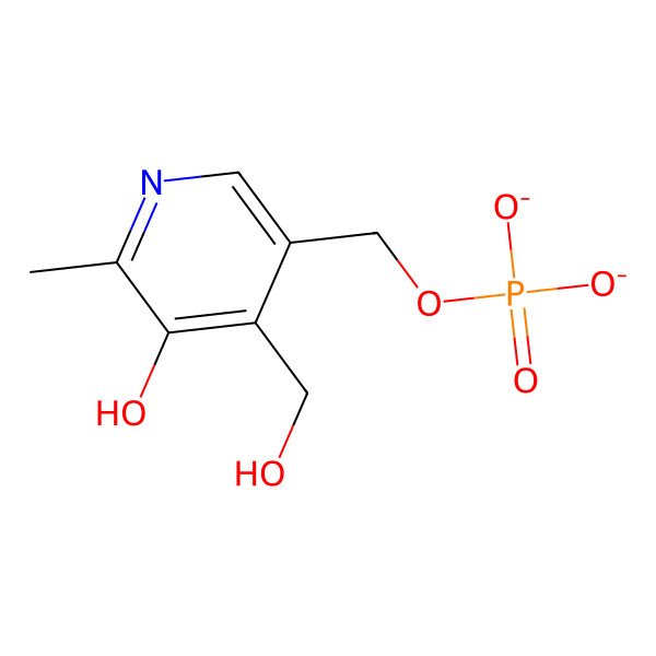 2D Structure of [5-Hydroxy-4-(hydroxymethyl)-6-methylpyridin-3-yl]methyl phosphate