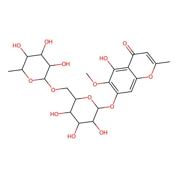 2D Structure of 5-Hydroxy-6-Methoxy-2-Methylchromone-7-O-Rutinoside 2D Structure of 5-Hydroxy-6-Methoxy-2-Methylchromone-7-O-Rutinoside