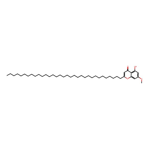 2D Structure of 5-Hydroxy-7-methoxy-2-tritriacontyl-4H-1-benzopyran-4-one