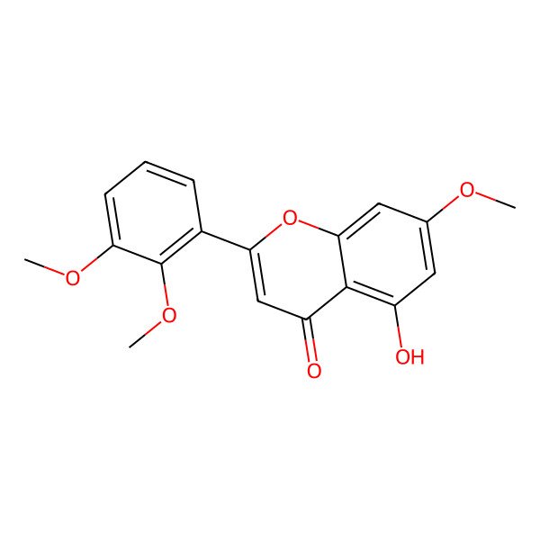 2D Structure of 5-Hydroxy-7,2',3'-trimethoxyflavone