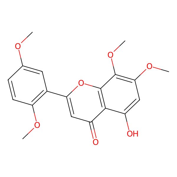 2D Structure of 5-Hydroxy-7,8,2',5'tetramethoxyflavone 2D Structure of 5-Hydroxy-7,8,2',5'tetramethoxyflavone