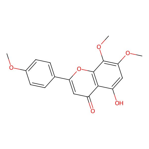 2D Structure of 5-Hydroxy-7,8-dimethoxy-2-(4-methoxyphenyl)-4H-1-benzopyran-4-one
