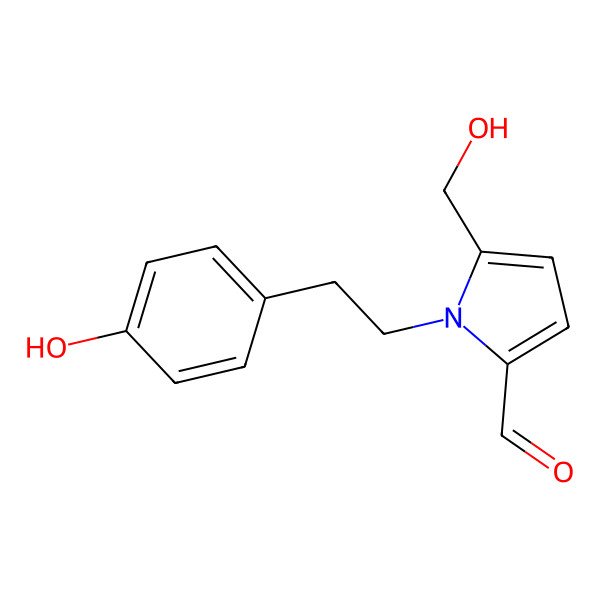 2D Structure of 5-(Hydroxymethyl)-1-[2-(4-hydroxyphenyl)ethyl]pyrrole-2-carbaldehyde