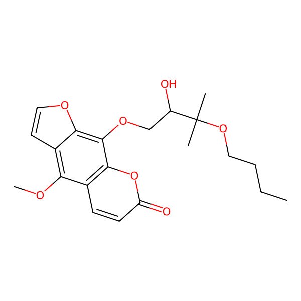 2D Structure of 5-Methoxy-8-(2'-hydroxy-3'-buthoxy-3'-methylbutyloxy)psoralen