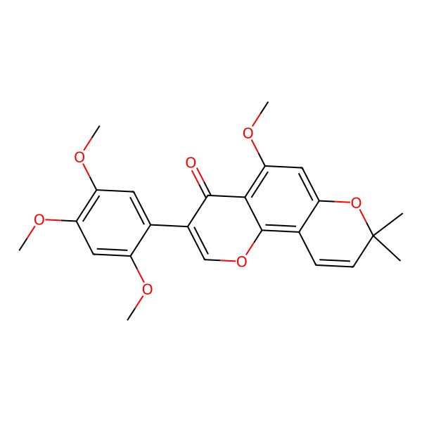 2D Structure of 5-Methoxy-8,8-dimethyl-3-(2,4,5-trimethoxyphenyl)pyrano[2,3-h]chromen-4-one