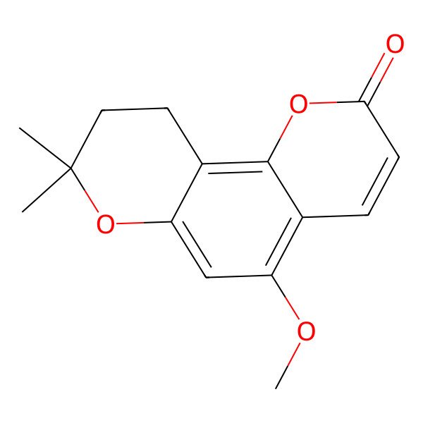 2D Structure of 5-Methoxy-8,8-dimethyl-9,10-dihydropyrano[2,3-h]chromen-2-one