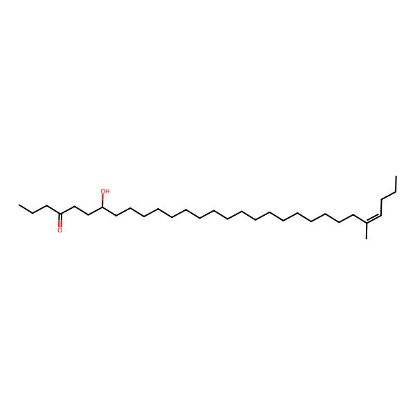 2D Structure of 5-Methyl-24-hydroxytriacontane-4-ene-27-one 2D Structure of 5-Methyl-24-hydroxytriacontane-4-ene-27-one