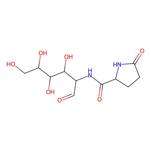2D Structure of 5-oxo-N-(3,4,5,6-tetrahydroxy-1-oxohexan-2-yl)pyrrolidine-2-carboxamide