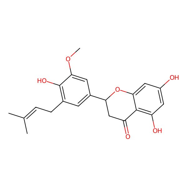 2D Structure of 5'-Prenylhomoeriodictyol