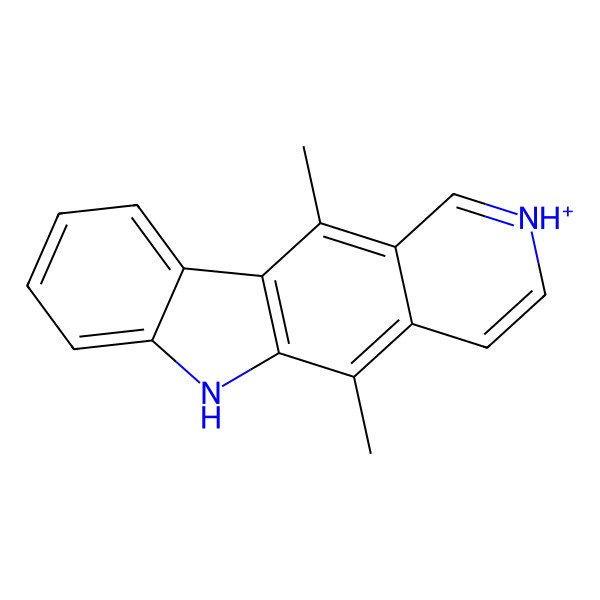 2D Structure of 5,11-dimethyl-6H-pyrido[4,3-b]carbazol-2-ium