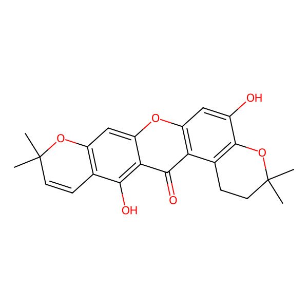 2D Structure of 5,13-Dihydroxy-3,3,10,10-tetramethyl-2,3-dihydro-10H-dipyrano[3,2-a:2',3'-i]xanthene-14(1H)-one