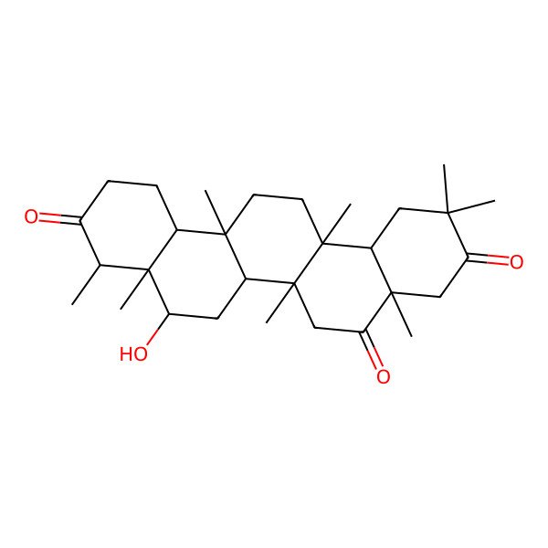 2D Structure of (4aS,6aR,6aR,6bS,8R,8aS,9R,12aS,14aS,14bS)-8-hydroxy-2,2,4a,6a,6a,8a,9,14a-octamethyl-4,6,6b,7,8,9,11,12,12a,13,14,14b-dodecahydro-1H-picene-3,5,10-trione 2D Structure of (4aS,6aR,6aR,6bS,8R,8aS,9R,12aS,14aS,14bS)-8-hydroxy-2,2,4a,6a,6a,8a,9,14a-octamethyl-4,6,6b,7,8,9,11,12,12a,13,14,14b-dodecahydro-1H-picene-3,5,10-trione