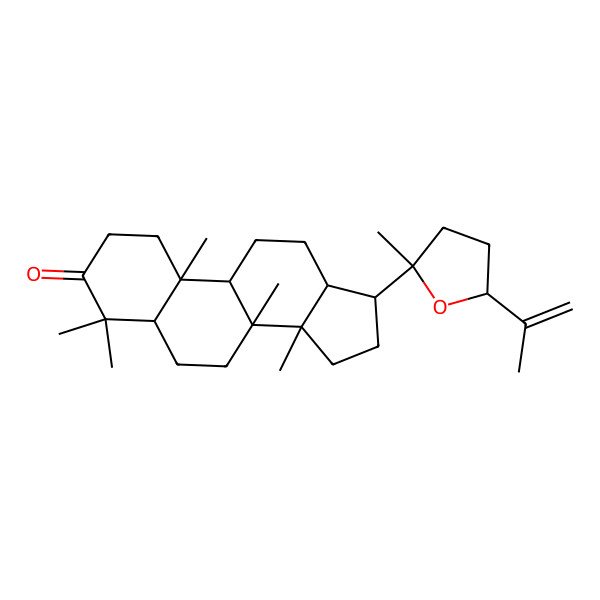 2D Structure of (8R,10R)-4,4,8,10,14-pentamethyl-17-[(5S)-2-methyl-5-prop-1-en-2-yloxolan-2-yl]-1,2,5,6,7,9,11,12,13,15,16,17-dodecahydrocyclopenta[a]phenanthren-3-one
