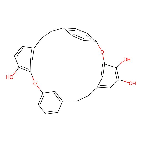 2D Structure of 2,15-dioxapentacyclo[21.2.2.13,7.110,14.116,20]triaconta-1(25),3(30),4,6,10(29),11,13,16,18,20(28),23,26-dodecaene-4,5,17-triol