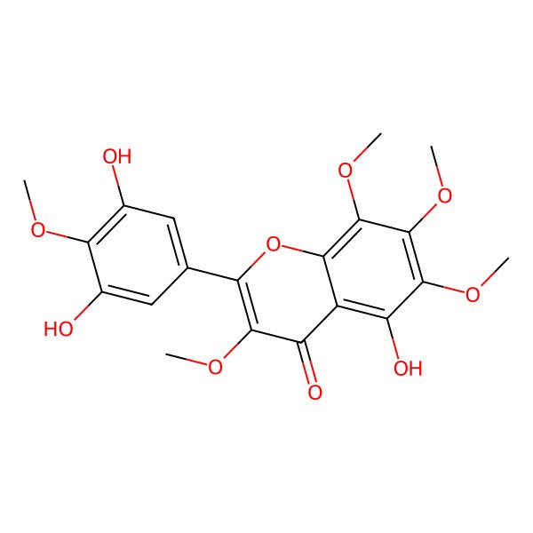 2D Structure of 5,3',5'-Trihydroxy-3,6,7,8,4'-pentamethoxyflavone