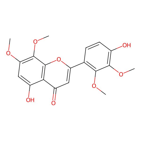 2D Structure of 5,4'-Dihidroxy-7,8,2',3'-tetramethoxyflavone 2D Structure of 5,4'-Dihidroxy-7,8,2',3'-tetramethoxyflavone
