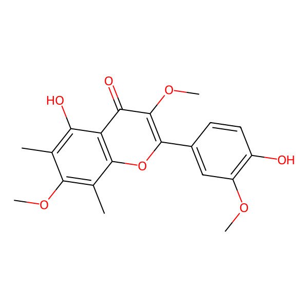 2D Structure of 5,4'-Dihydroxy-3,7,3'-trimethoxy-6,8-dimethylflavone