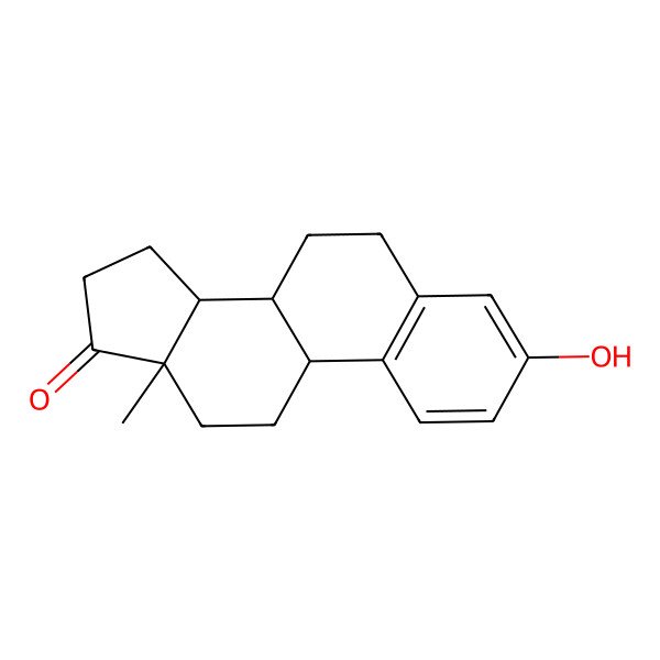 2D Structure of (8S,9S,13S,14R)-3-hydroxy-13-methyl-7,8,9,11,12,14,15,16-octahydro-6H-cyclopenta[a]phenanthren-17-one