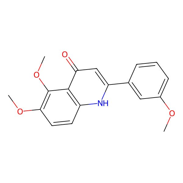 2D Structure of 5,6-dimethoxy-2-(3-methoxyphenyl)-1H-quinolin-4-one