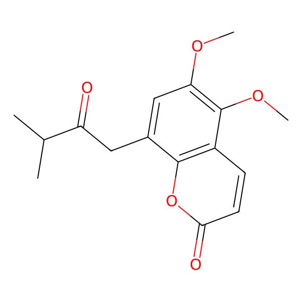 2D Structure of 5,6-Dimethoxy-8-(3-methyl-2-oxobutyl)chromen-2-one
