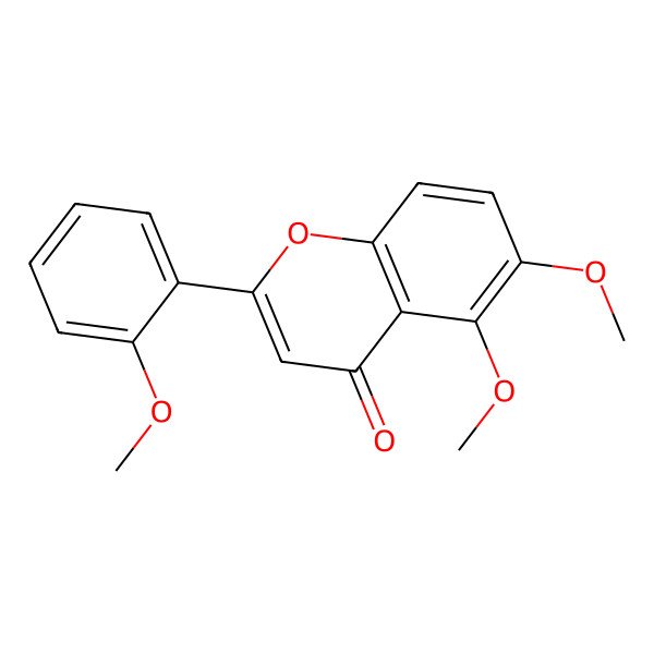 2D Structure of 5,6-Dimethoxy-2-(2-methoxyphenyl)-4H-1-benzopyran-4-one