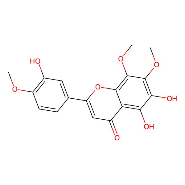 2D Structure of 5,6,3'-Trihydroxy-7,8,4'-trimethoxyflavone