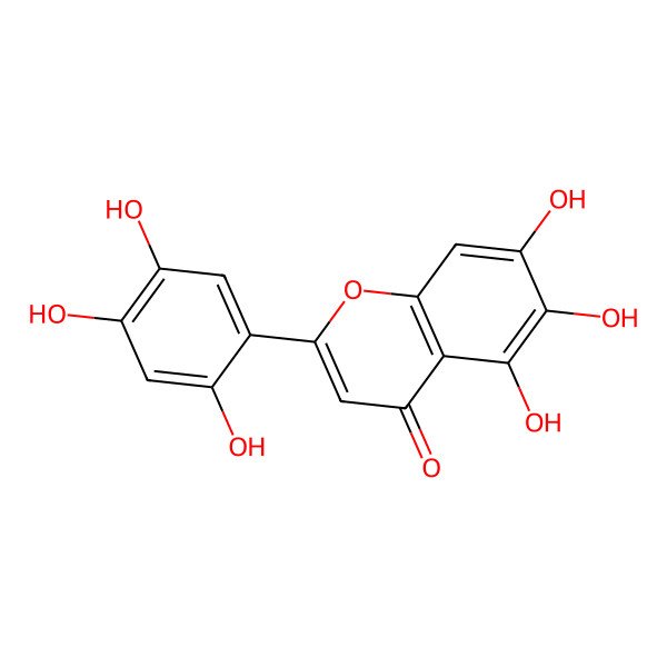 2D Structure of 5,6,7-Trihydroxy-2-(2,4,5-trihydroxyphenyl)-4H-1-benzopyran-4-one