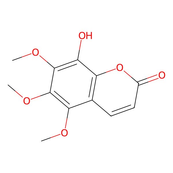 2D Structure of 5,6,7-Trimethoxy-8-hydroxy-2H-1-benzopyran-2-one