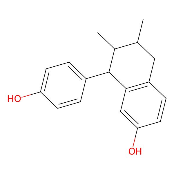 2D Structure of (6R,7S,8S)-8-(4-hydroxyphenyl)-6,7-dimethyl-5,6,7,8-tetrahydronaphthalen-2-ol